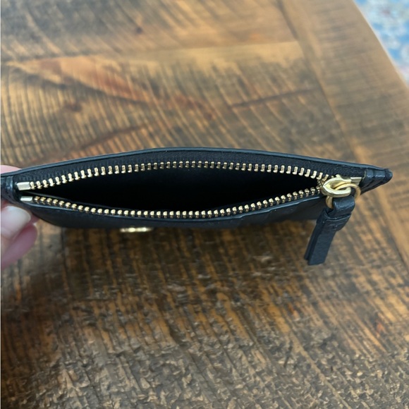 Tory Burch Black Walker Top Zip Card Case - Picture 2 of 8